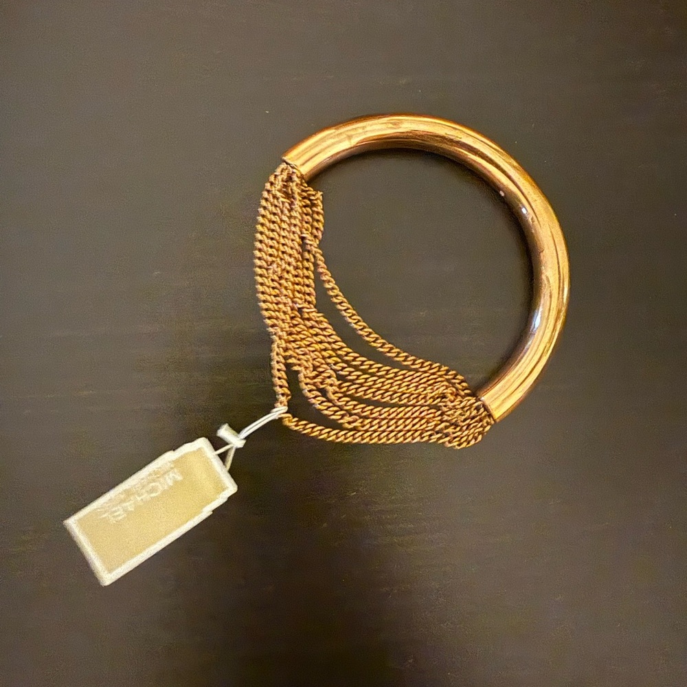 Michael Kors Rose Gold Chain Fringe Bangle Bracelet NWT see description